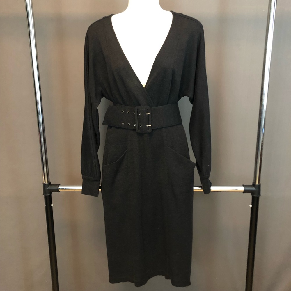 Diane Von Furstenberg charcoal grey cashmere dress